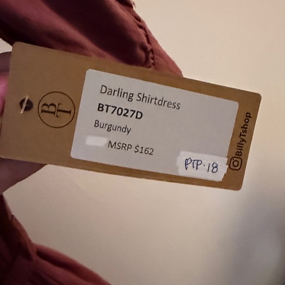 Burgundy Midi Dress by Billy T - Picture 2 of 6